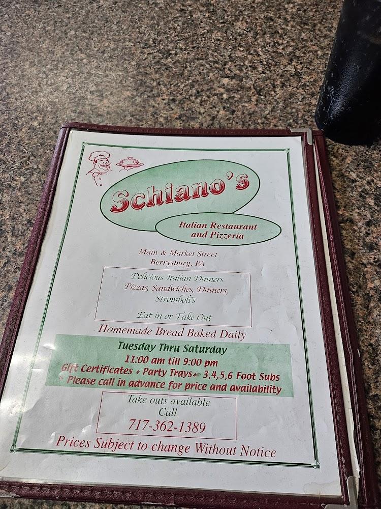 Schiano's Italian Restaurant Menu image 2